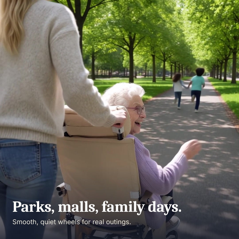 Grandma enjoying a park outing in the chair